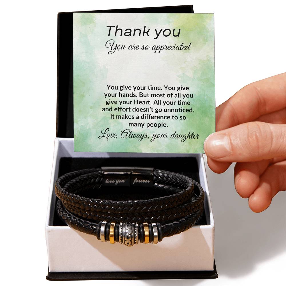 To My Dad from Daughter "You are Appreciated" Forever Love Bracelet