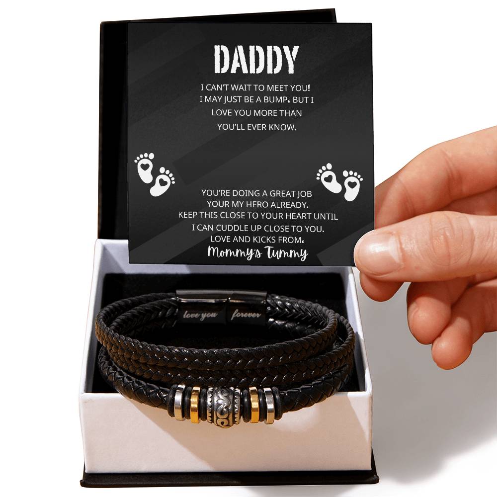 To Daddy "I Can't Wait to Meet You" Love You Forever Bracelet