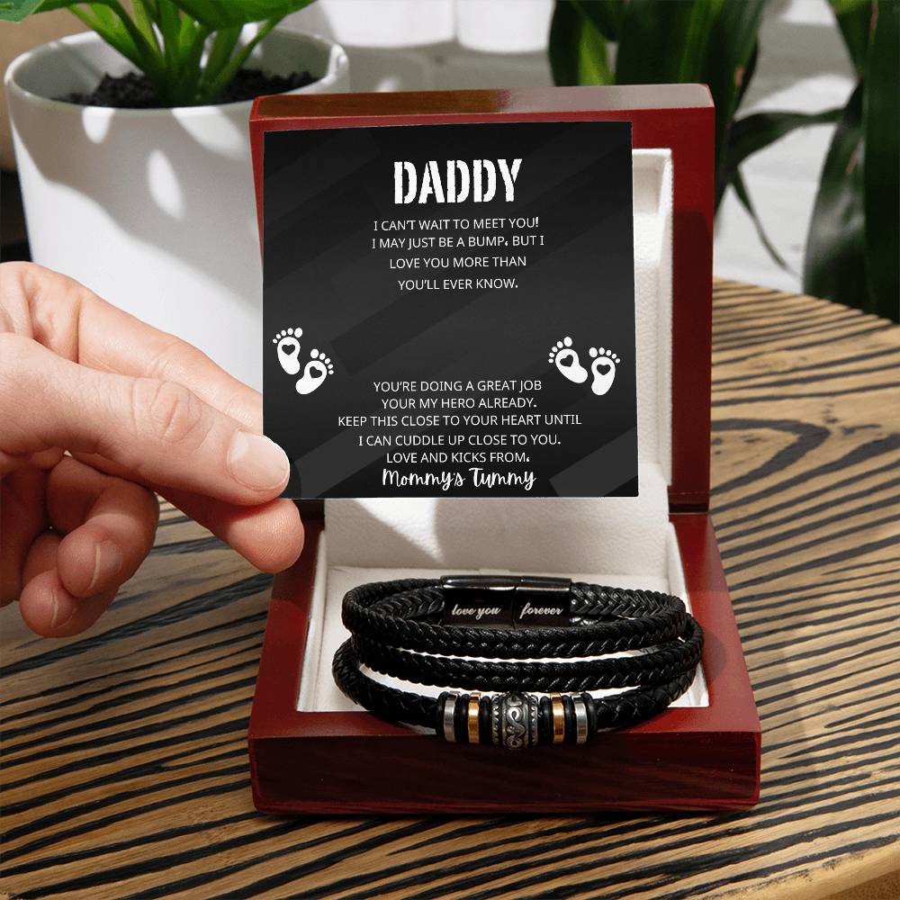 To Daddy "I Can't Wait to Meet You" Love You Forever Bracelet