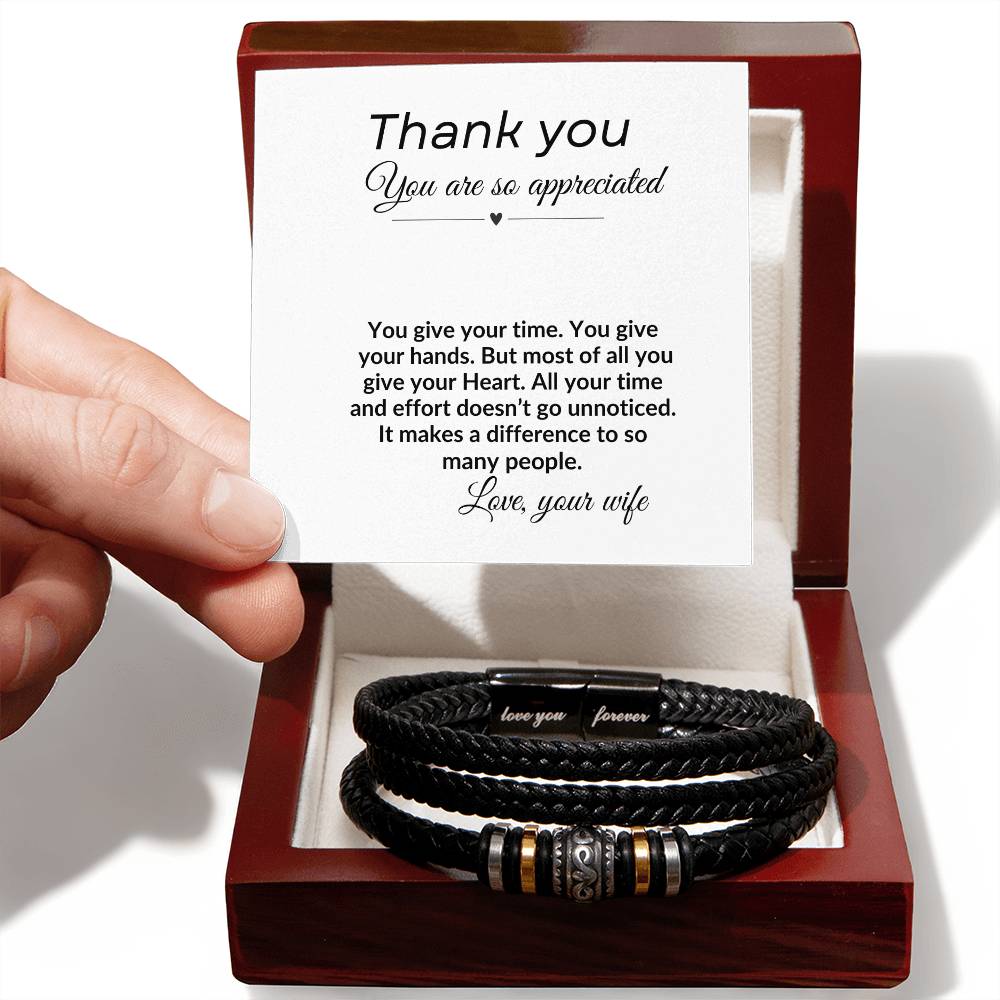 To My Husband "Thank You" Love You Forever Bracelet