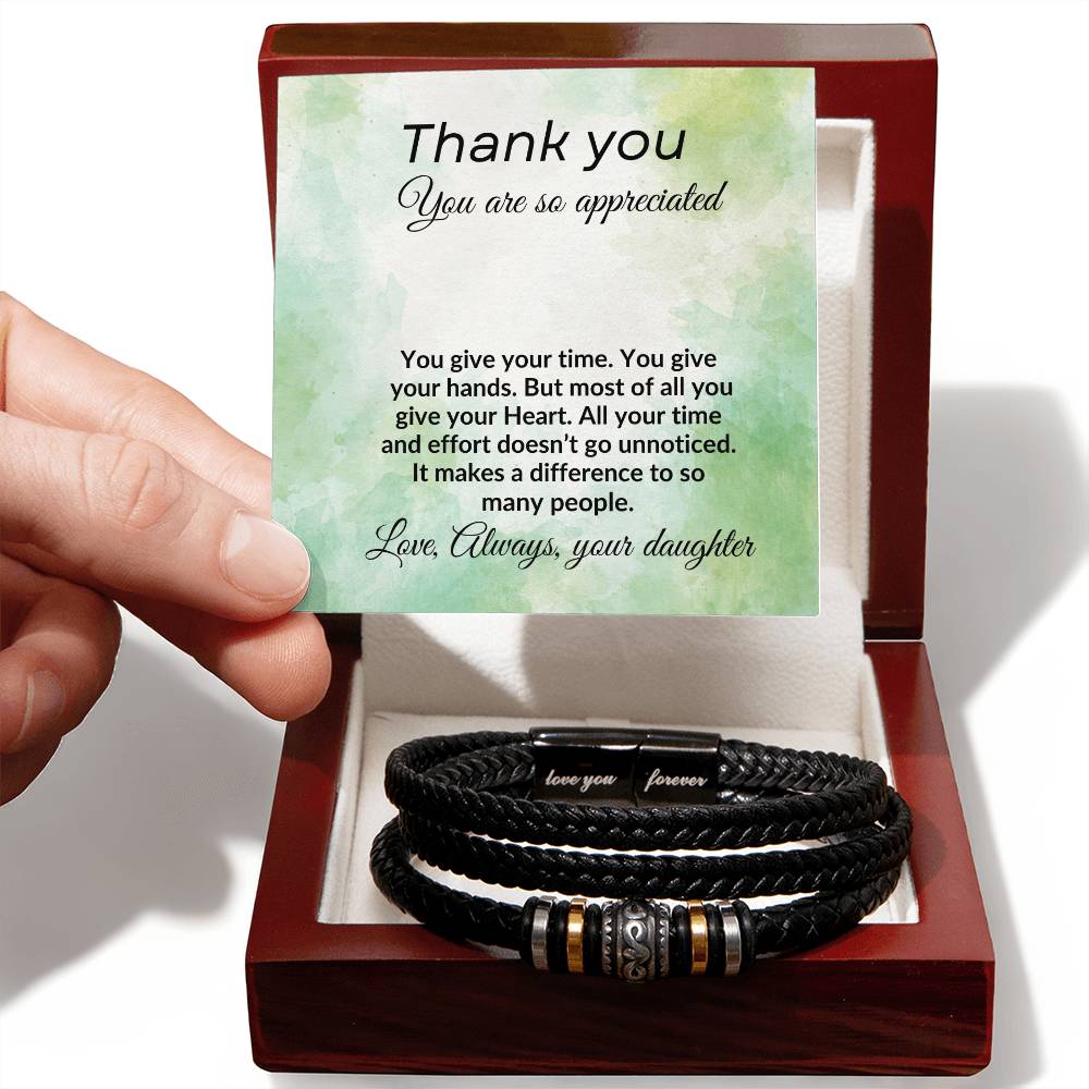 To My Dad from Daughter "You are Appreciated" Forever Love Bracelet