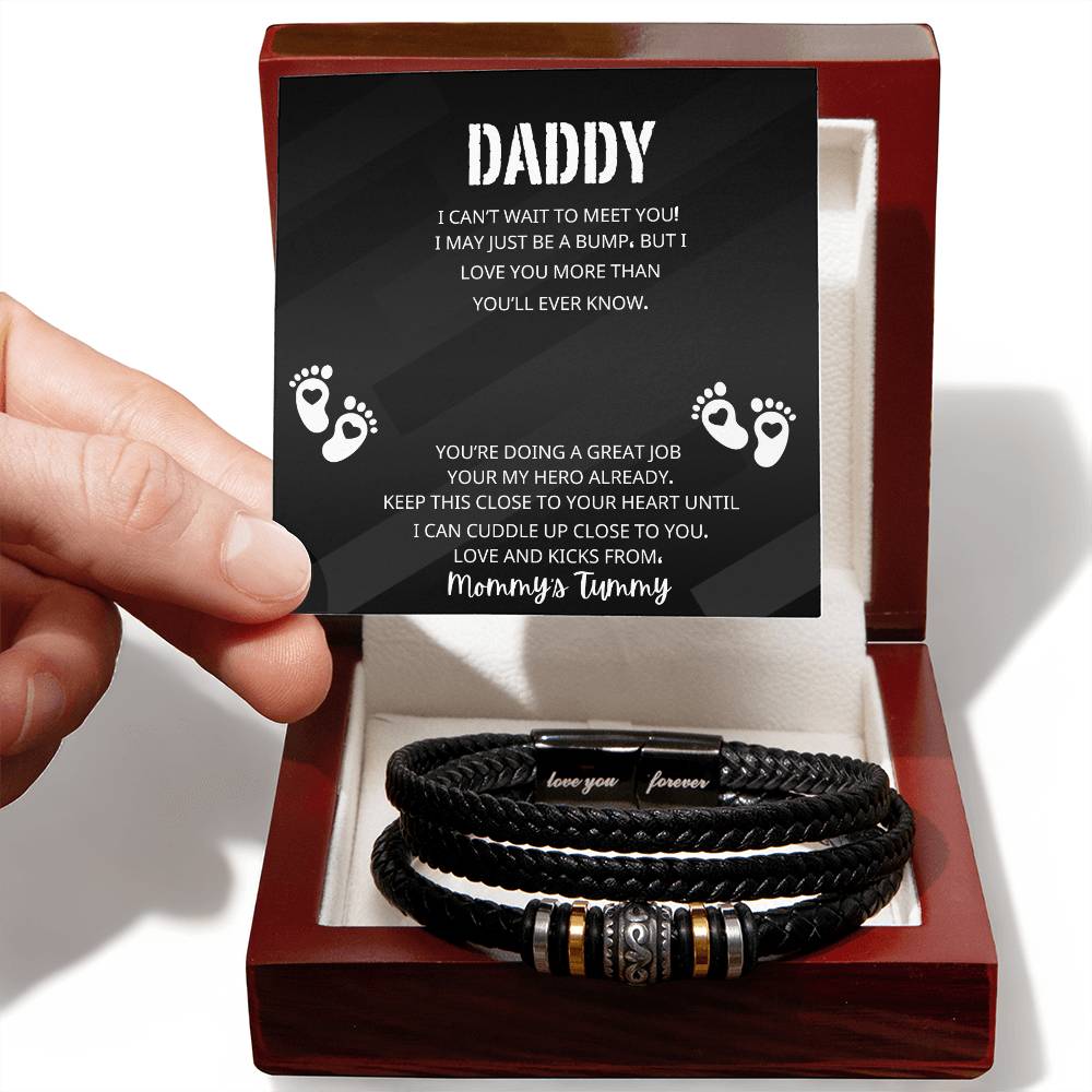 To Daddy "I Can't Wait to Meet You" Love You Forever Bracelet