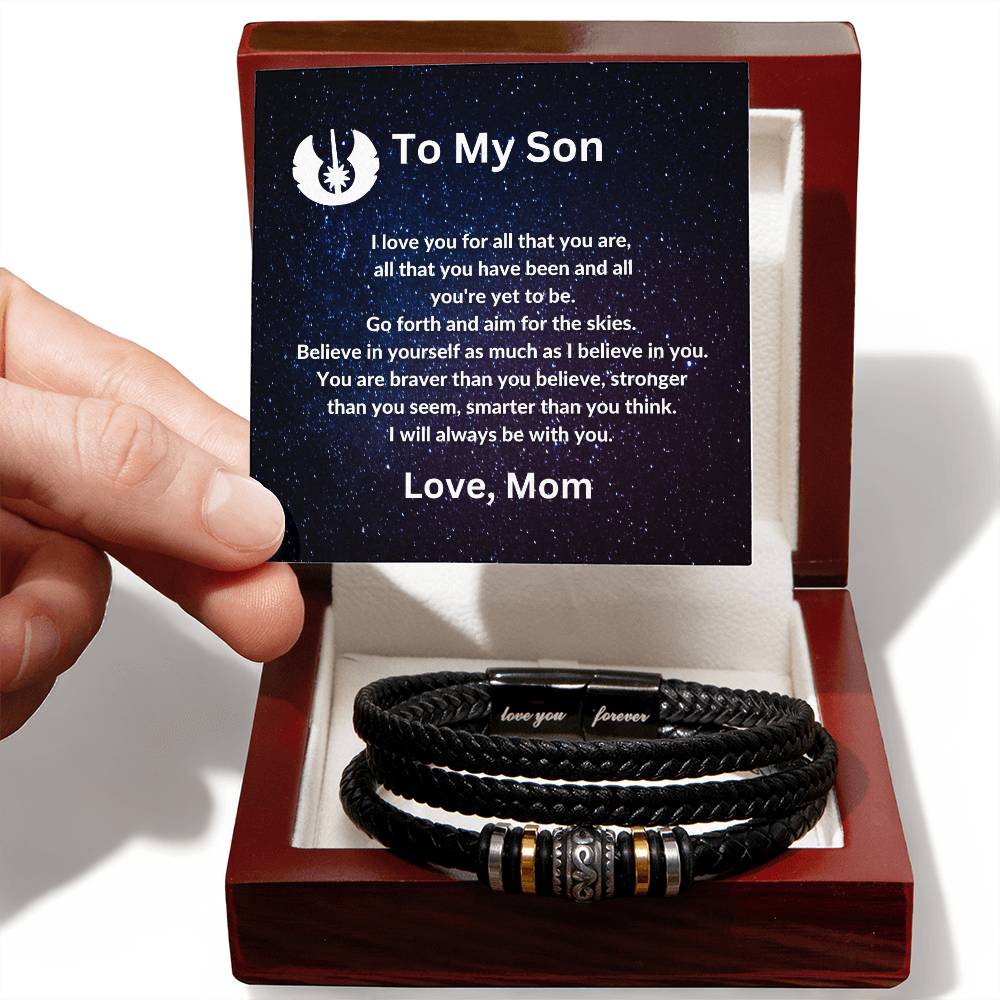 To My Son from Mom "Love you for all that you are" Love you Forever Bracelet