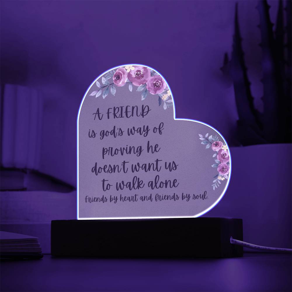 To My Friend "Friends by Heart and Soul" Acrylic Heart Plaque