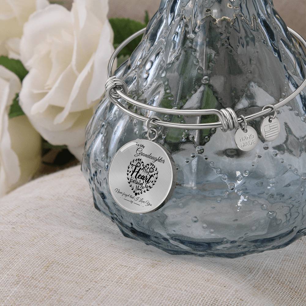 To My Granddaughter "My Heart Belong To You" Circle Bangle