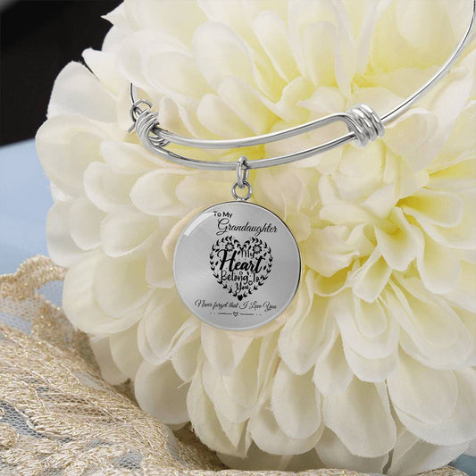 To My Granddaughter "My Heart Belong To You" Circle Bangle