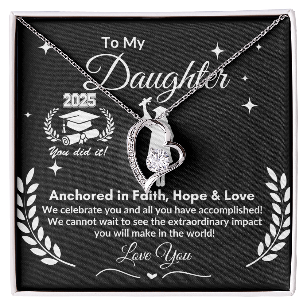 To My Daughter "Congrats on your Graduation Day" Forever Love Necklace|