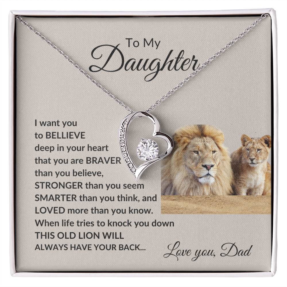 To my Daughter from Dad "Loved more than you know" Forever Love Necklace