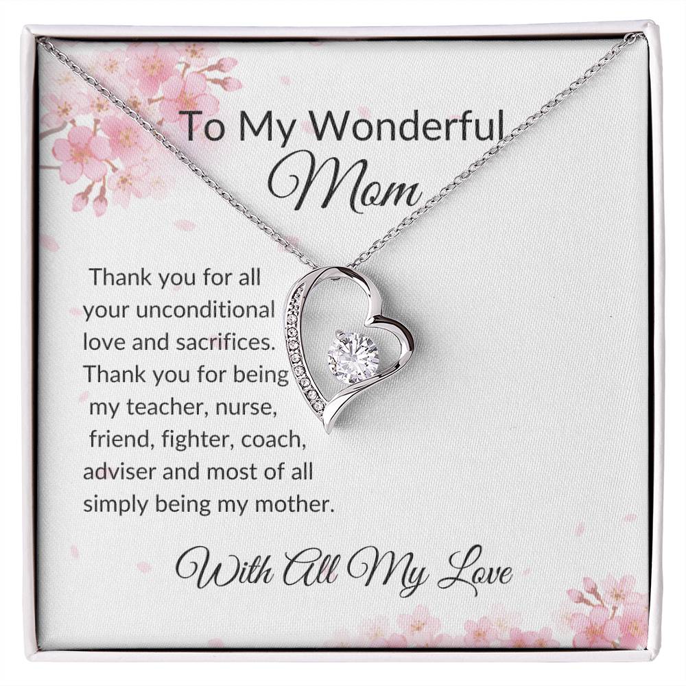 To my Mom "Unconditional Love" Forever Love Necklace