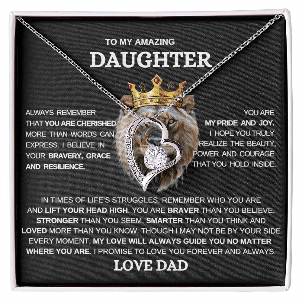 To My Daughter "You are Cherished" Forever Love Necklace!
