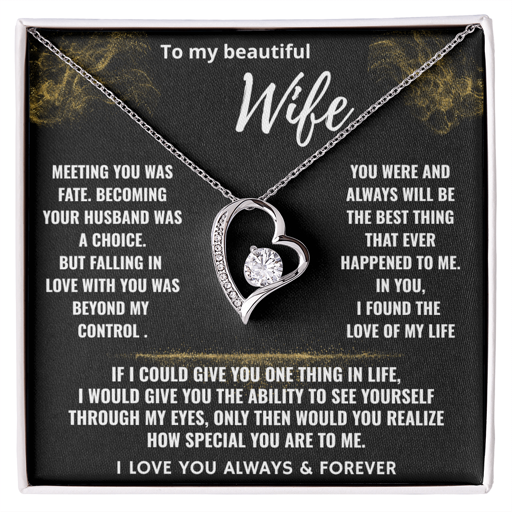 To My Beautiful Wife "Falling In Love With You" Romantic Love Necklace