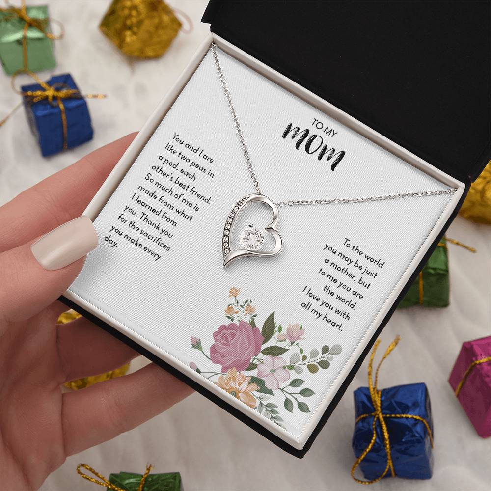 To My Mom "I Love You with All My Heart" Forever Love Necklace