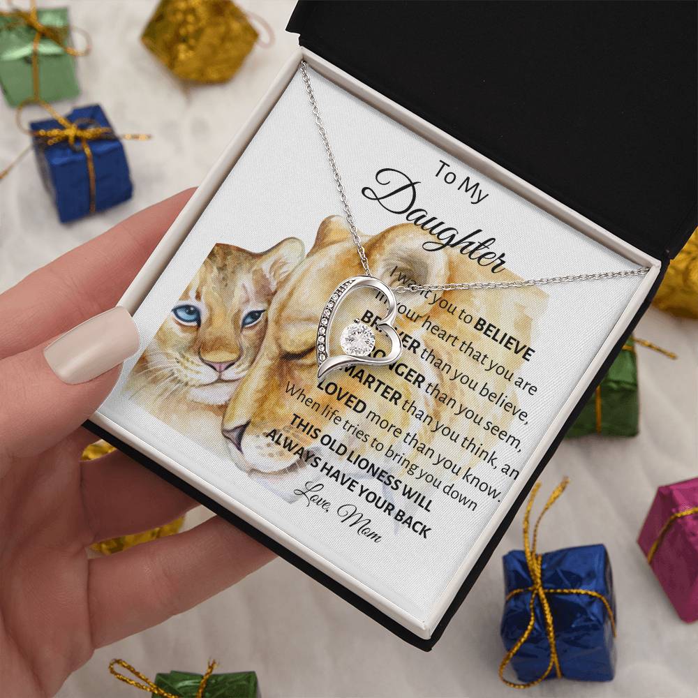 To my Daughter from Mom "Stronger than you seem" Forever Love Necklace