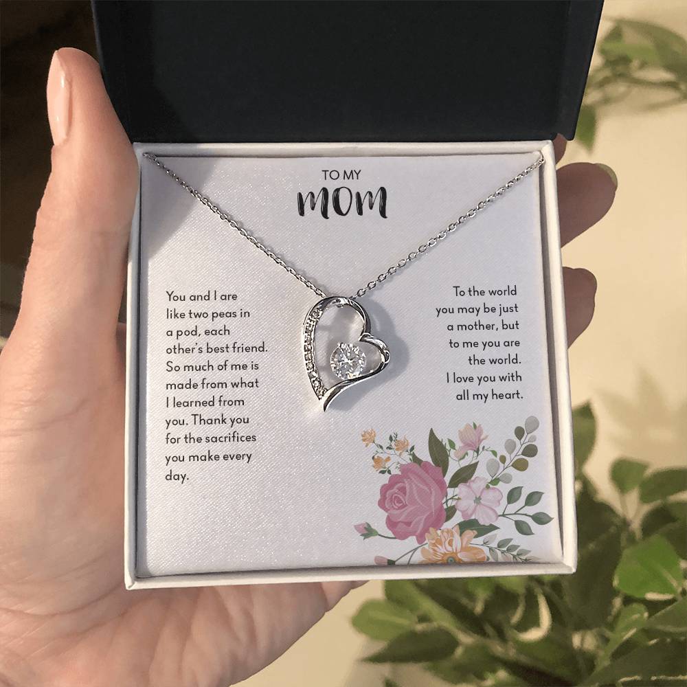 To My Mom "I Love You with All My Heart" Forever Love Necklace