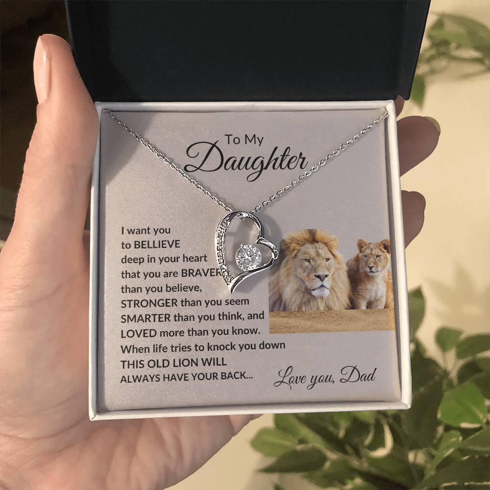 To my Daughter from Dad "Loved more than you know" Forever Love Necklace