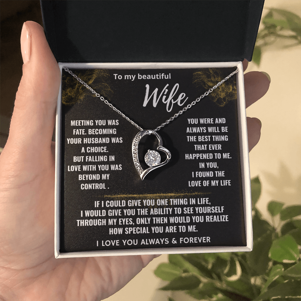 To My Beautiful Wife "Falling In Love With You" Romantic Love Necklace