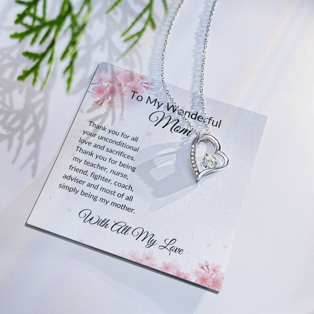 To my Mom "Unconditional Love" Forever Love Necklace