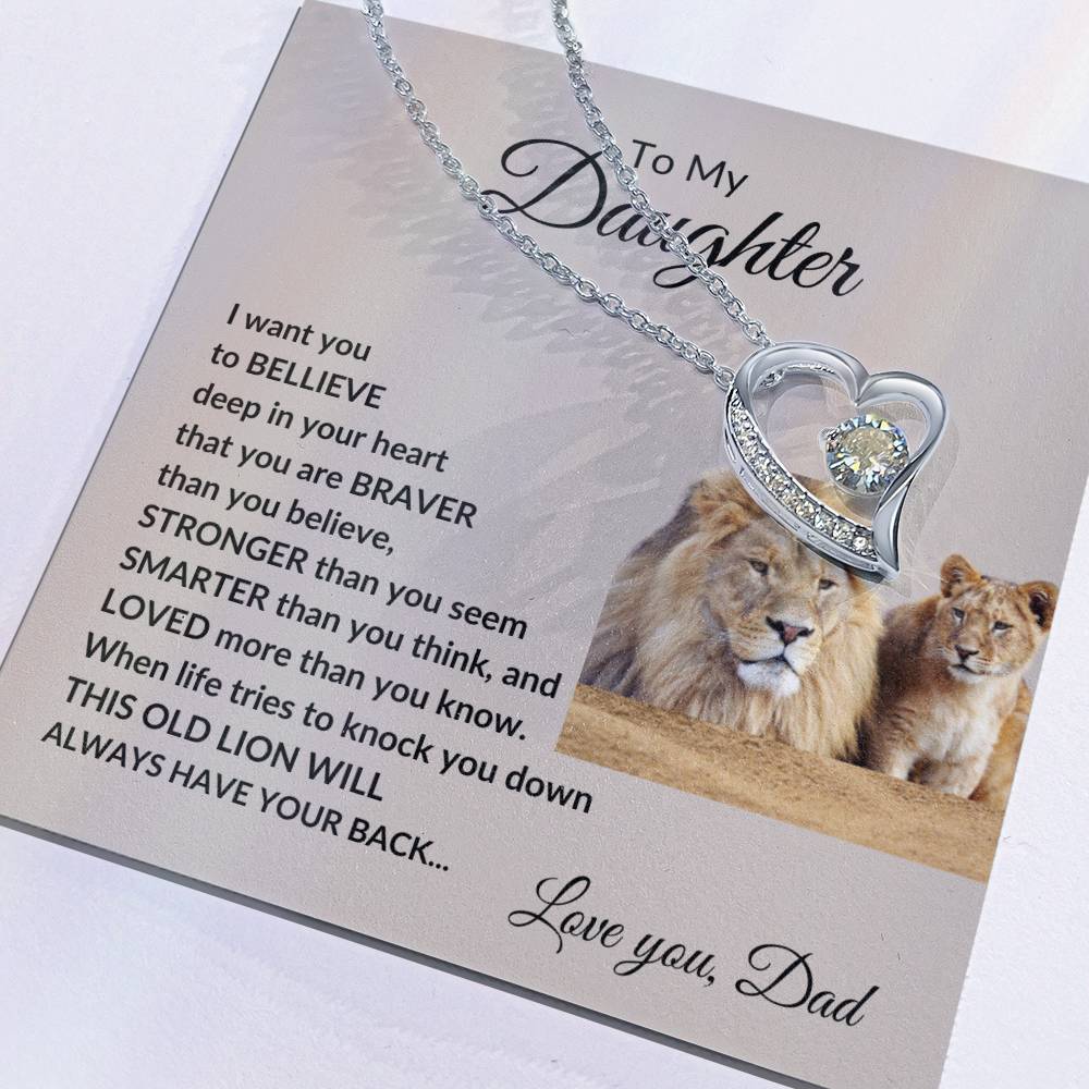 To my Daughter from Dad "Loved more than you know" Forever Love Necklace