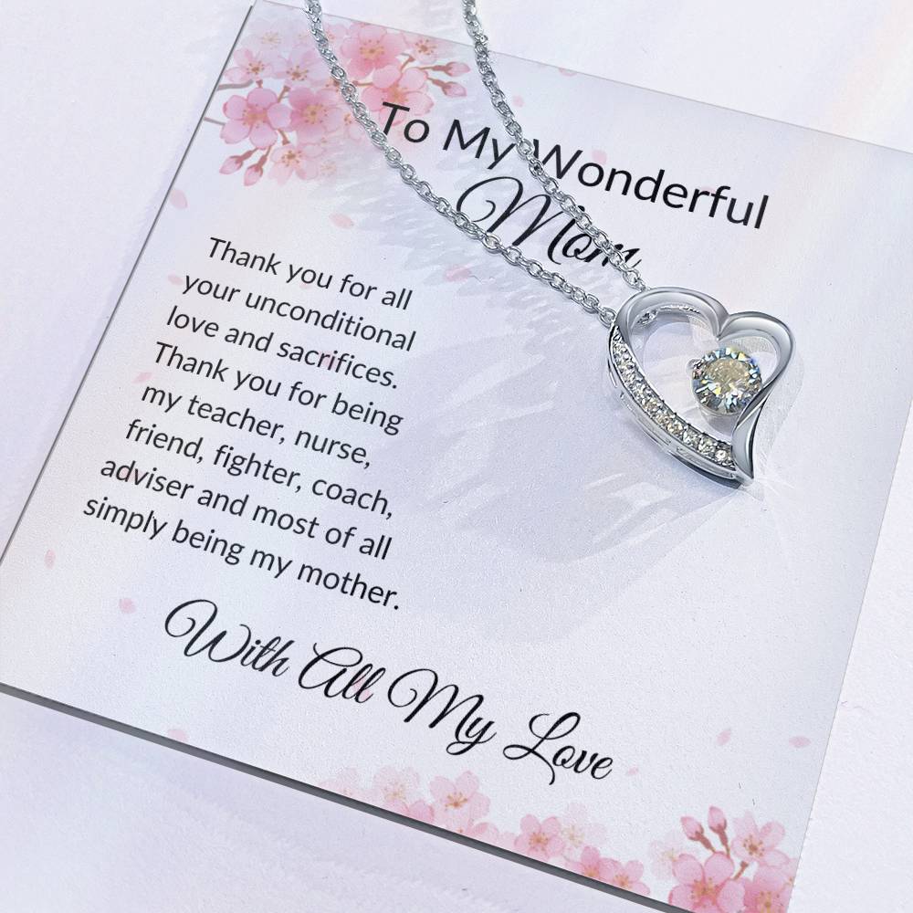 To my Mom "Unconditional Love" Forever Love Necklace