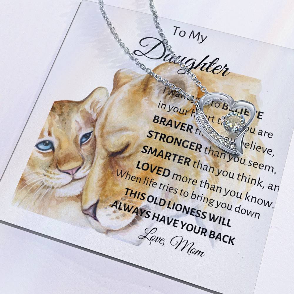 To my Daughter from Mom "Stronger than you seem" Forever Love Necklace