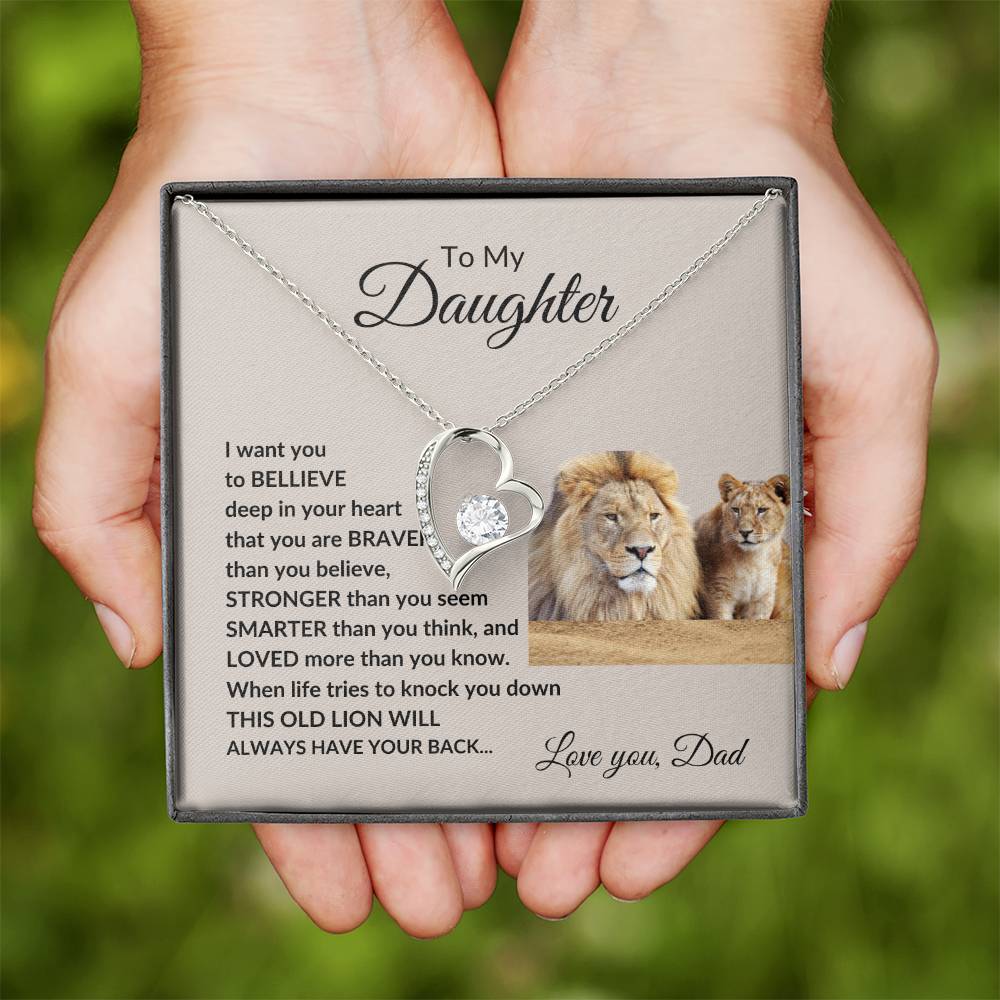 To my Daughter from Dad "Loved more than you know" Forever Love Necklace