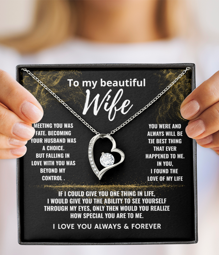 To My Wife "Love of My Life" Forever Love Necklace
