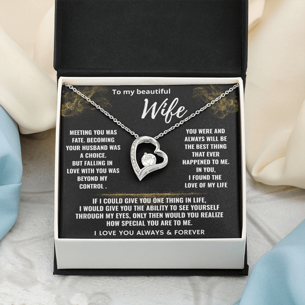 To My Beautiful Wife "Falling In Love With You" Romantic Love Necklace