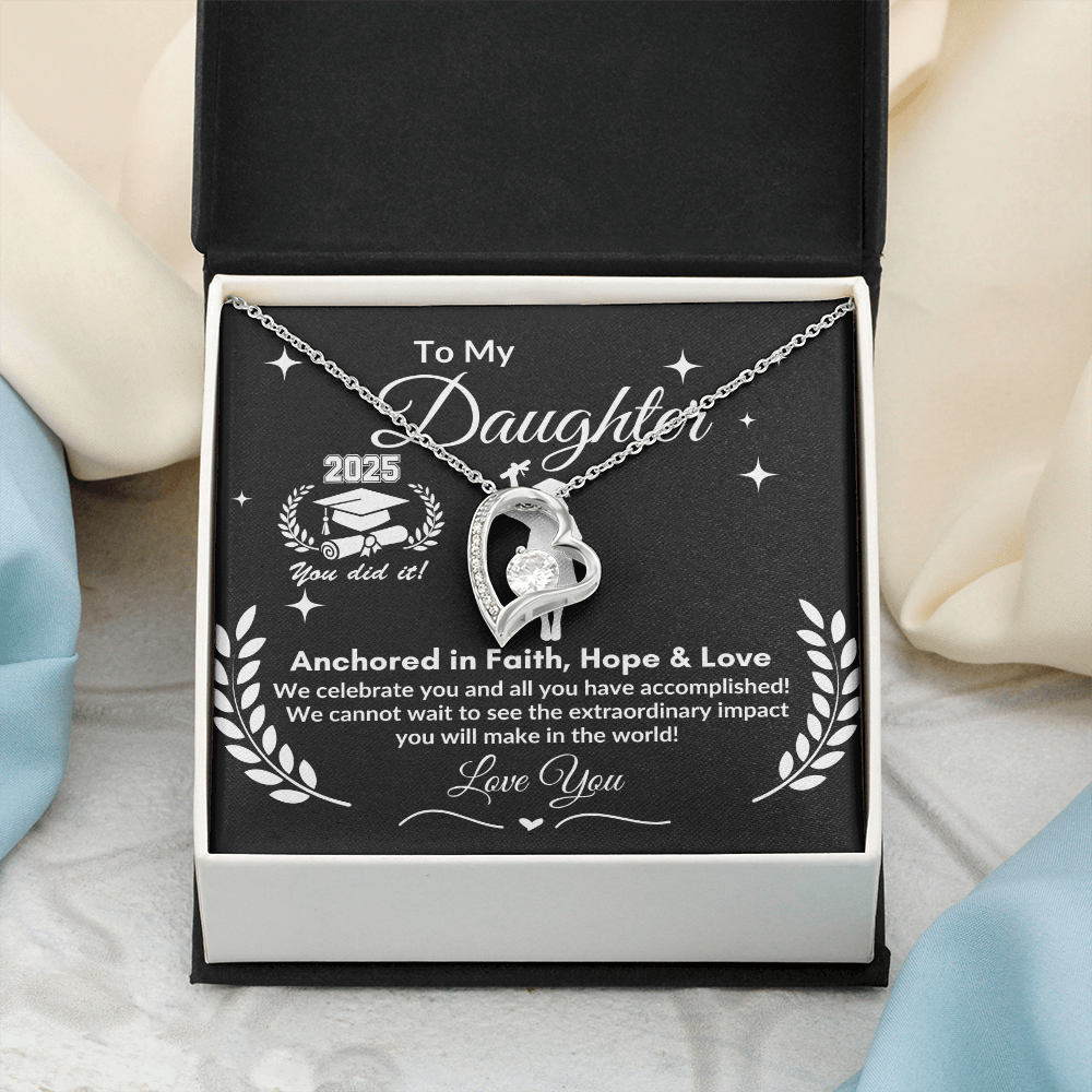 To My Daughter "Congrats on your Graduation Day" Forever Love Necklace|