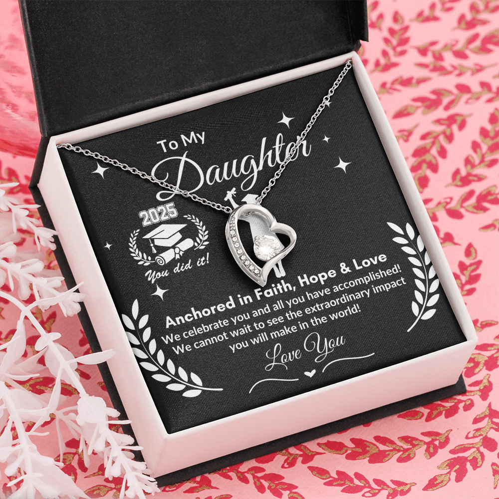 To My Daughter "Congrats on your Graduation Day" Forever Love Necklace|