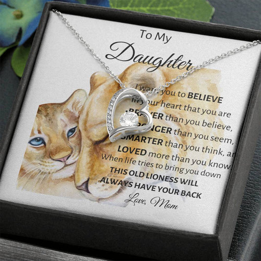 To my Daughter from Mom "Stronger than you seem" Forever Love Necklace