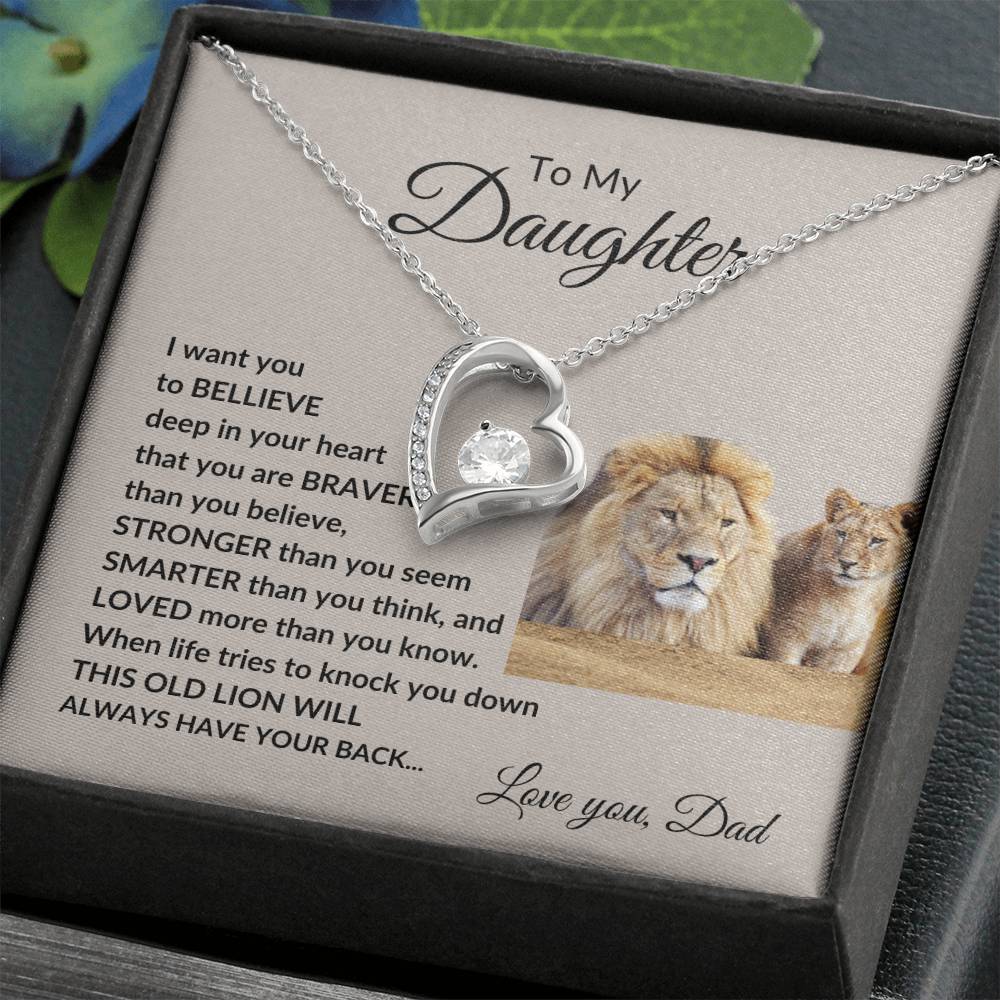 To my Daughter from Dad "Loved more than you know" Forever Love Necklace