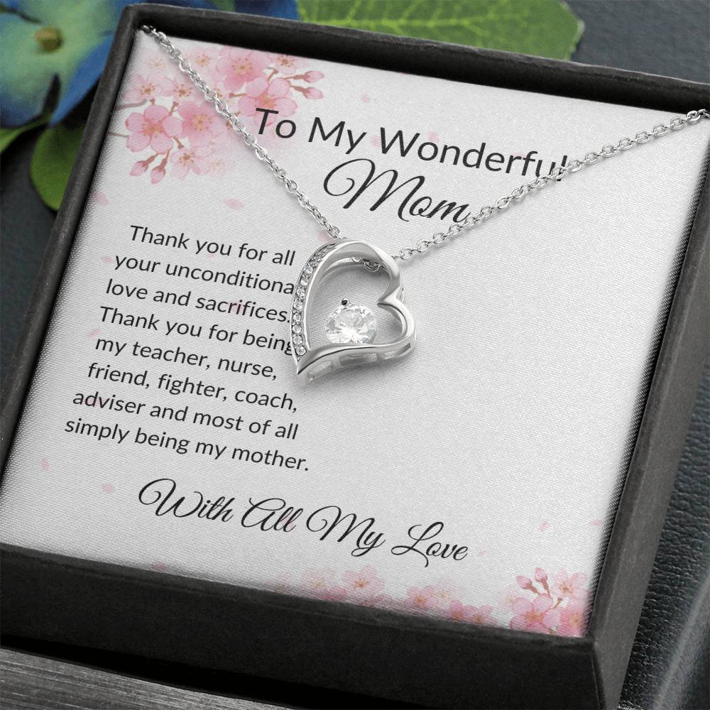 To my Mom "Unconditional Love" Forever Love Necklace