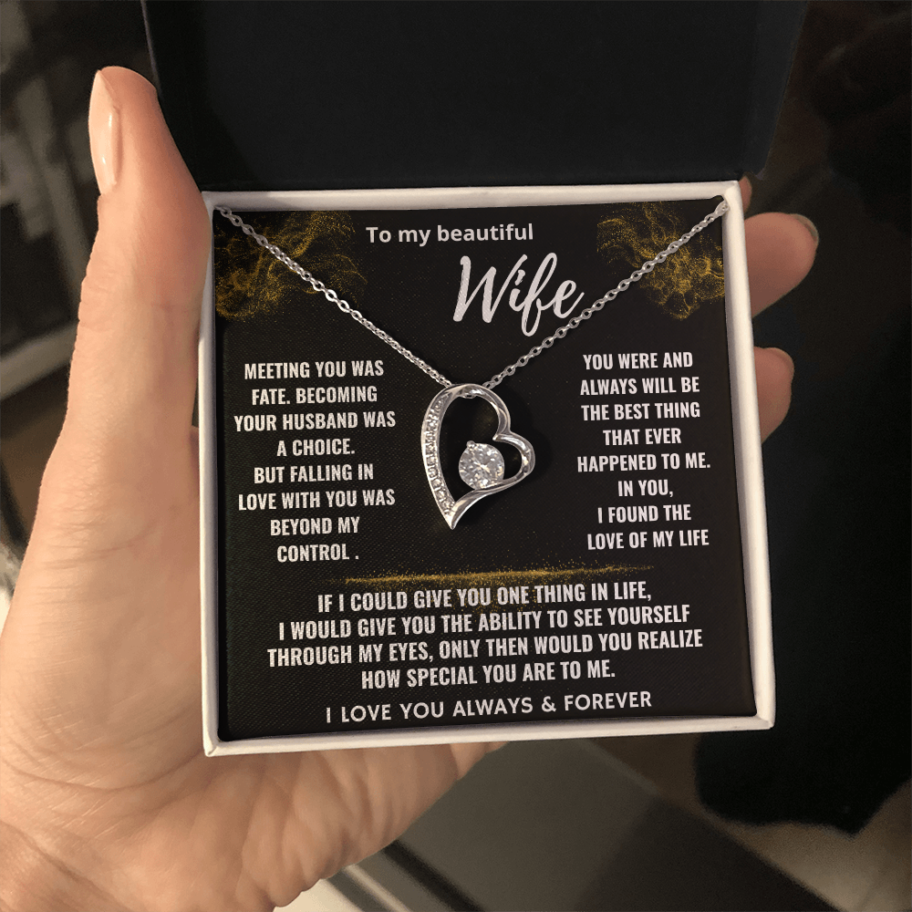 To My Beautiful Wife "Falling In Love With You" Romantic Love Necklace