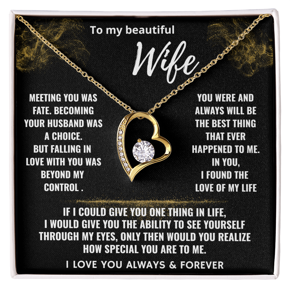 To My Beautiful Wife "Falling In Love With You" Romantic Love Necklace