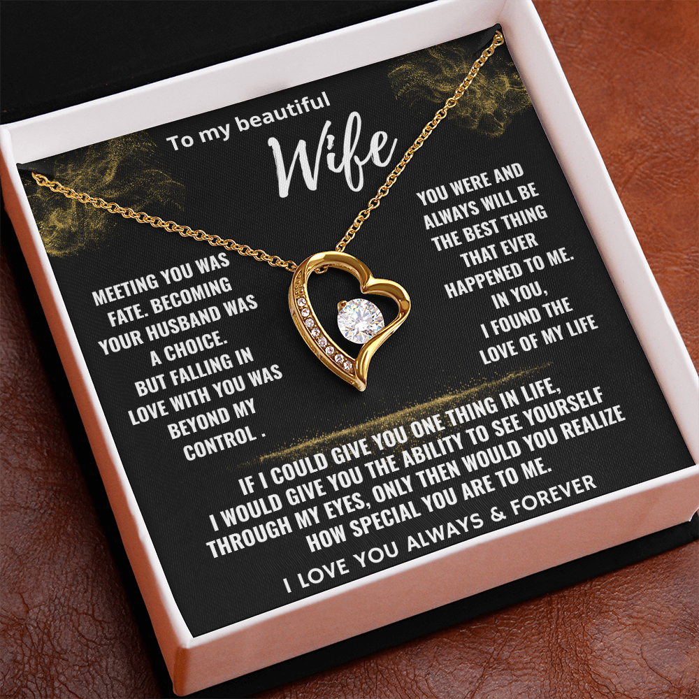 To My Beautiful Wife "Falling In Love With You" Romantic Love Necklace