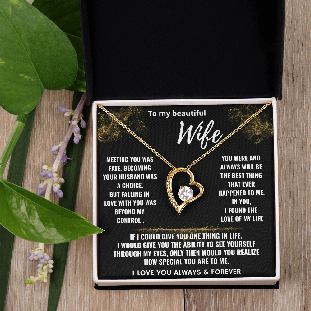 To My Beautiful Wife "Falling In Love With You" Romantic Love Necklace