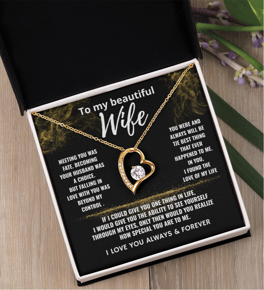 To My Wife "Love of My Life" Forever Love Necklace