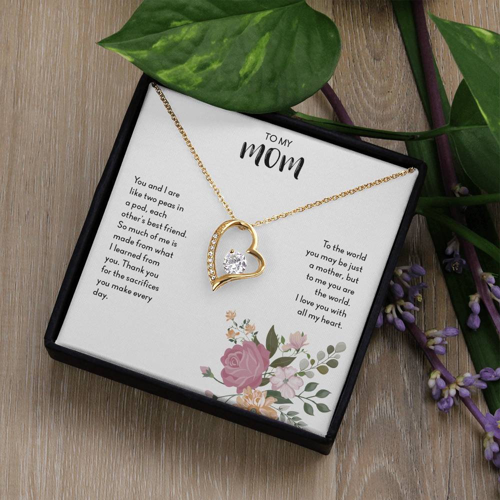 To My Mom "I Love You with All My Heart" Forever Love Necklace