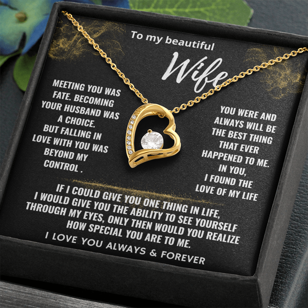 To My Beautiful Wife "Falling In Love With You" Romantic Love Necklace