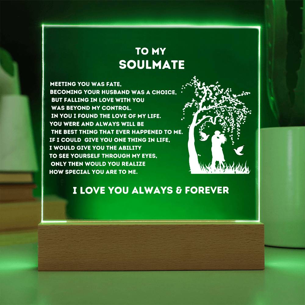 Gifts for Soulmate, Acrylic Square Night Light | Presents, Birthday | Anniversary | Christmas |Valentines Day Gifts