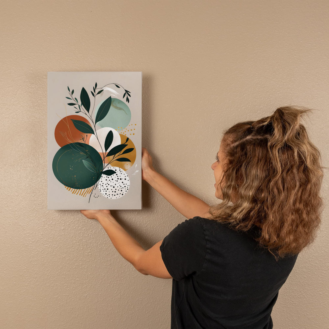 A harmonious blend of nature and geometry creating a soothing, modern aesthetic! Ideal for adding a calm, artful vibe to any living space, office, or creative corner.