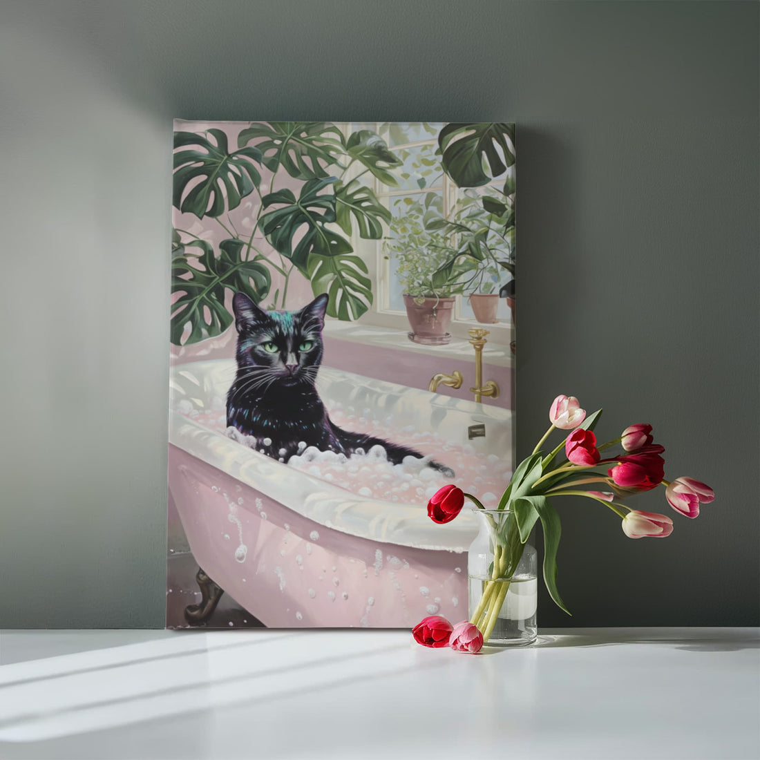 This charming canvas adds personality and warmth to any space — perfect for cat lovers and cozy home vibes.