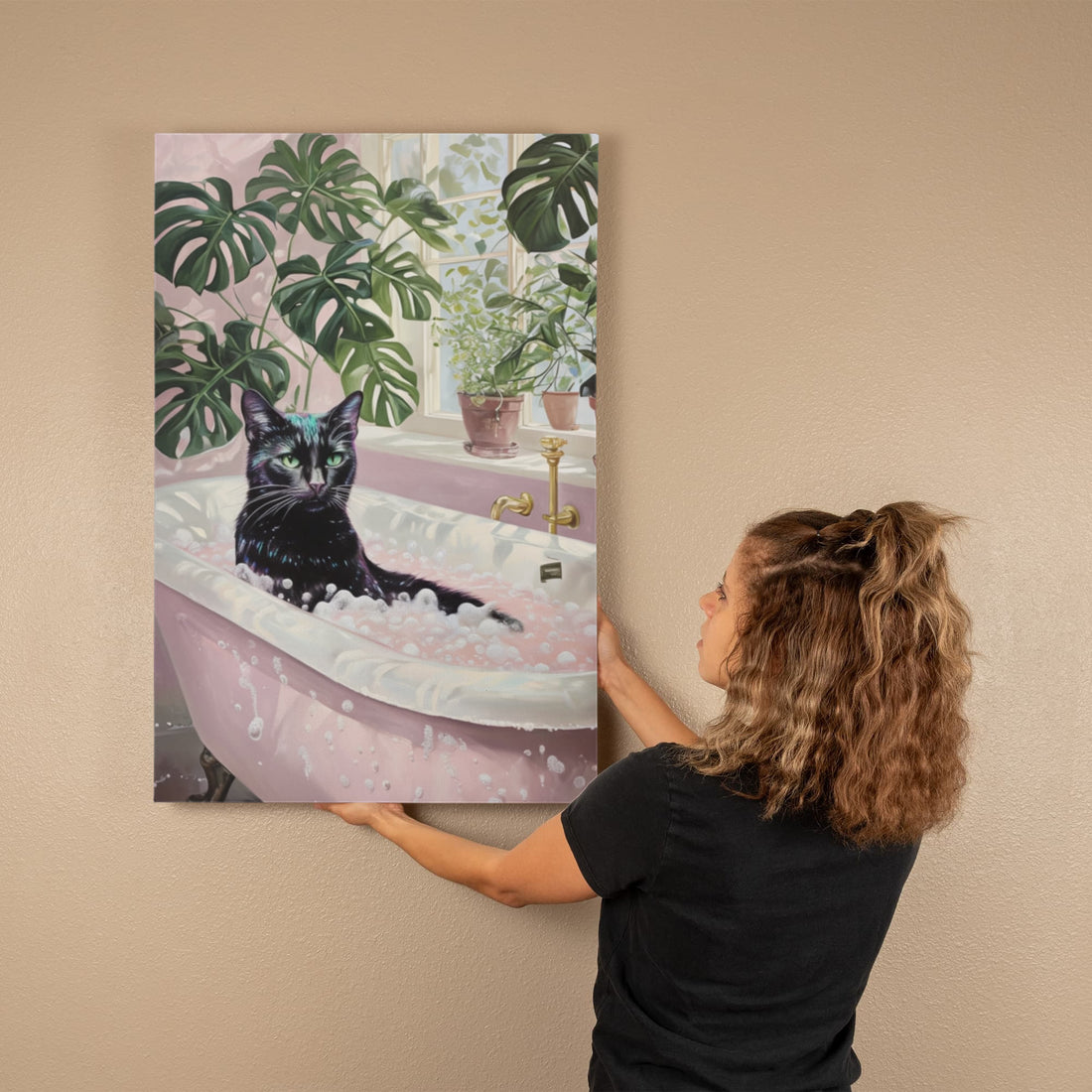 This charming canvas adds personality and warmth to any space — perfect for cat lovers and cozy home vibes.