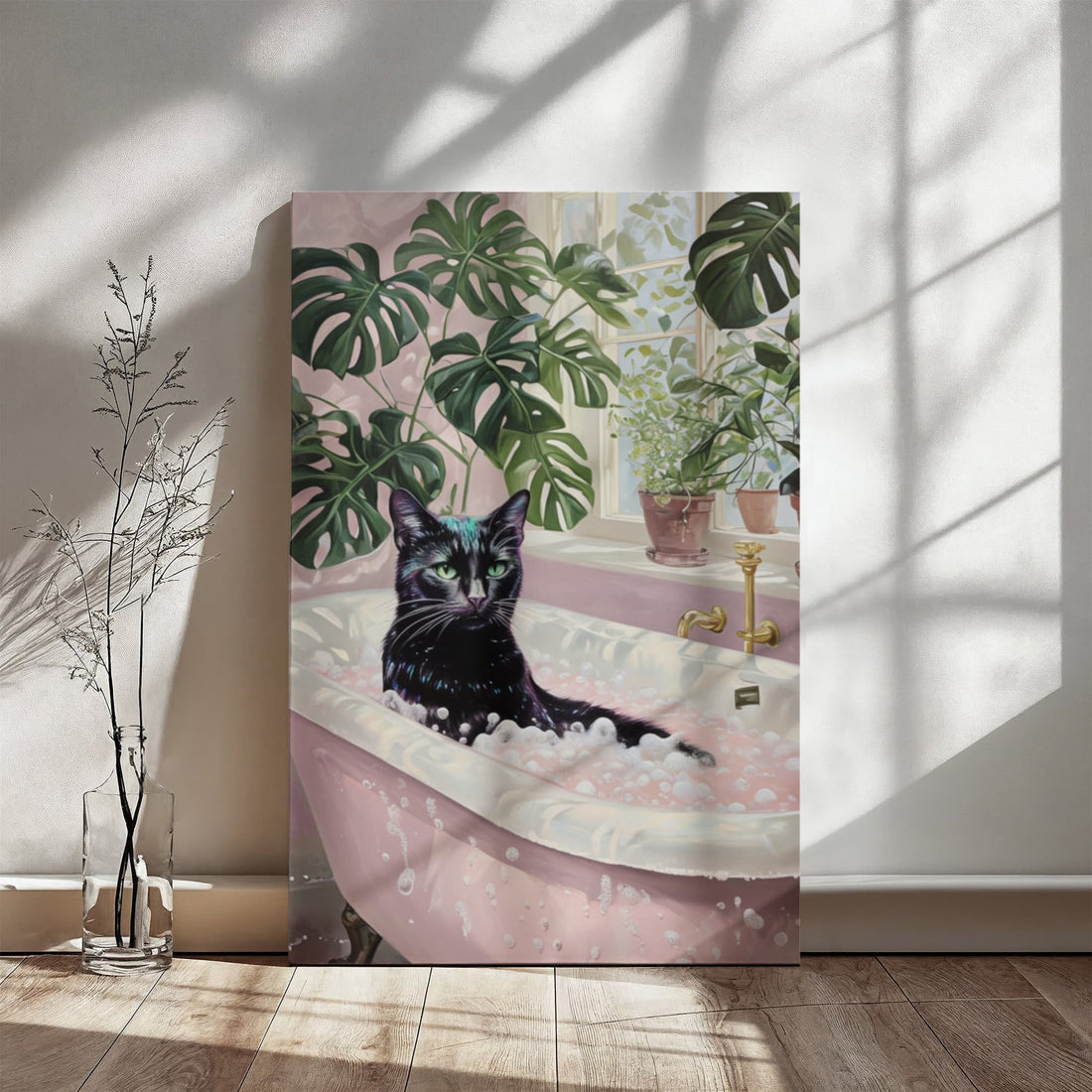 This charming canvas adds personality and warmth to any space — perfect for cat lovers and cozy home vibes.