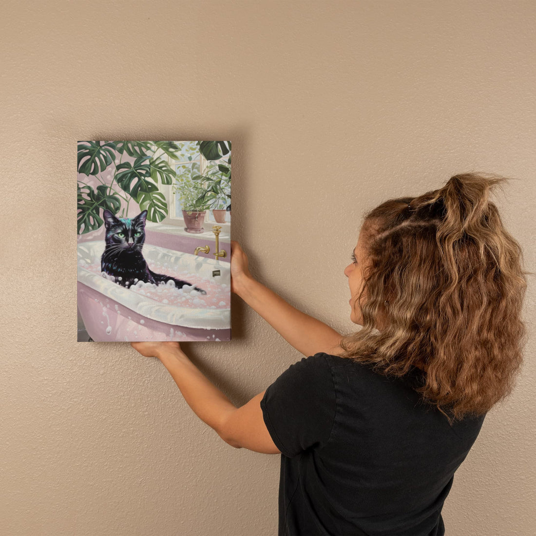 This charming canvas adds personality and warmth to any space — perfect for cat lovers and cozy home vibes.
