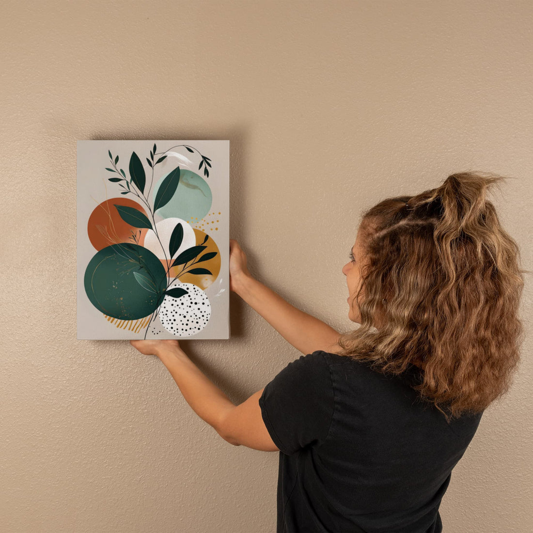 A harmonious blend of nature and geometry creating a soothing, modern aesthetic! Ideal for adding a calm, artful vibe to any living space, office, or creative corner.