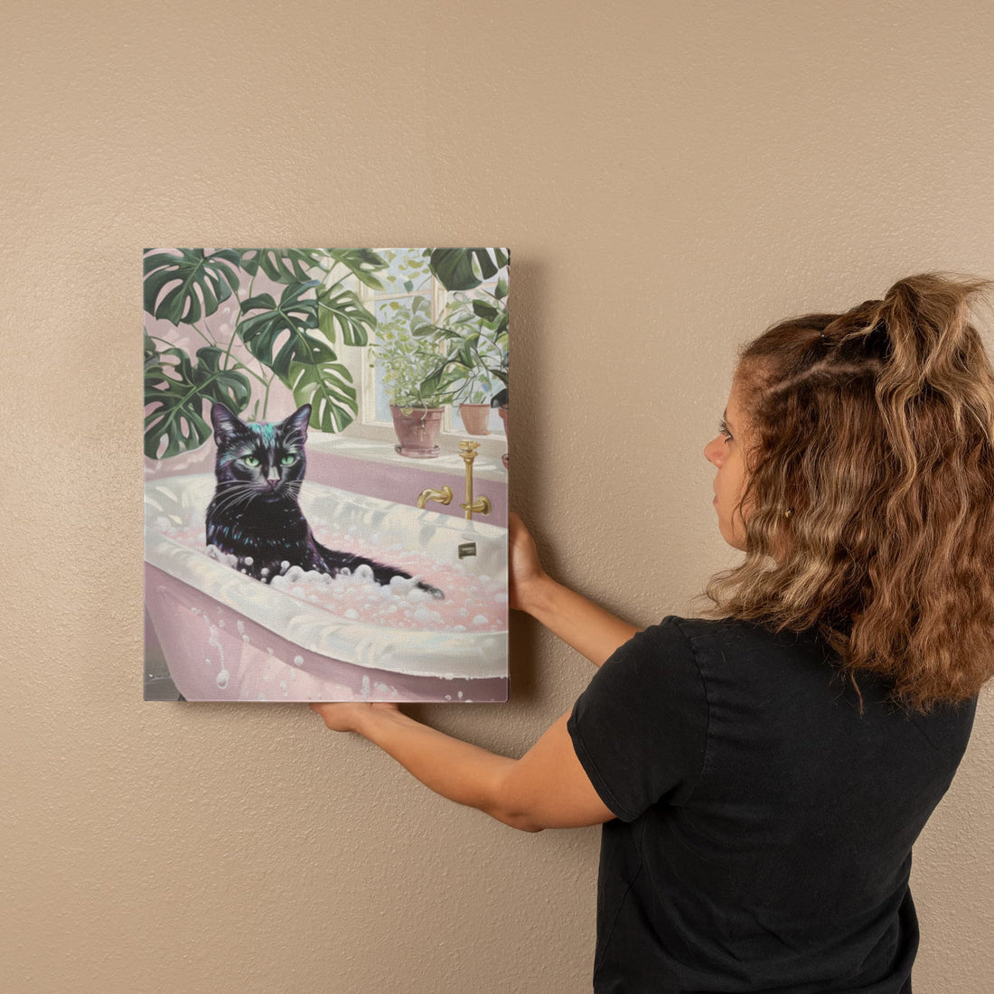 This charming canvas adds personality and warmth to any space — perfect for cat lovers and cozy home vibes.