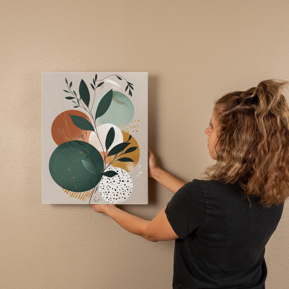 A harmonious blend of nature and geometry creating a soothing, modern aesthetic! Ideal for adding a calm, artful vibe to any living space, office, or creative corner.