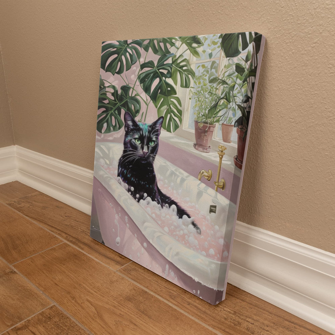 This charming canvas adds personality and warmth to any space — perfect for cat lovers and cozy home vibes.