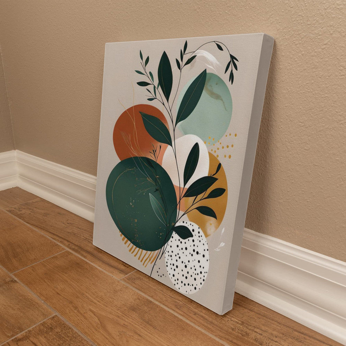 A harmonious blend of nature and geometry creating a soothing, modern aesthetic! Ideal for adding a calm, artful vibe to any living space, office, or creative corner.